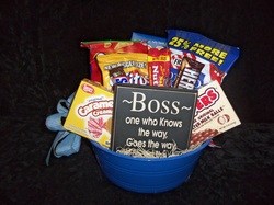 Do You Have A Boss With Sweet Tooth This Gift Basket Will Be Sure To Make Their Day Includes Whoppers Nut Roll Snickers Buggles Carmel Popcorn And